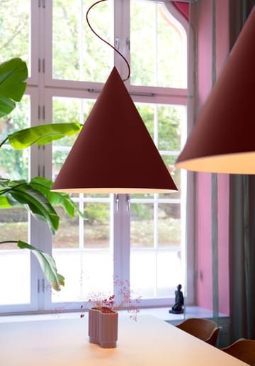 Lampa wisząca Castor 60 cm - Bordosko-ciemnoczerwono-mosiężny - Noon