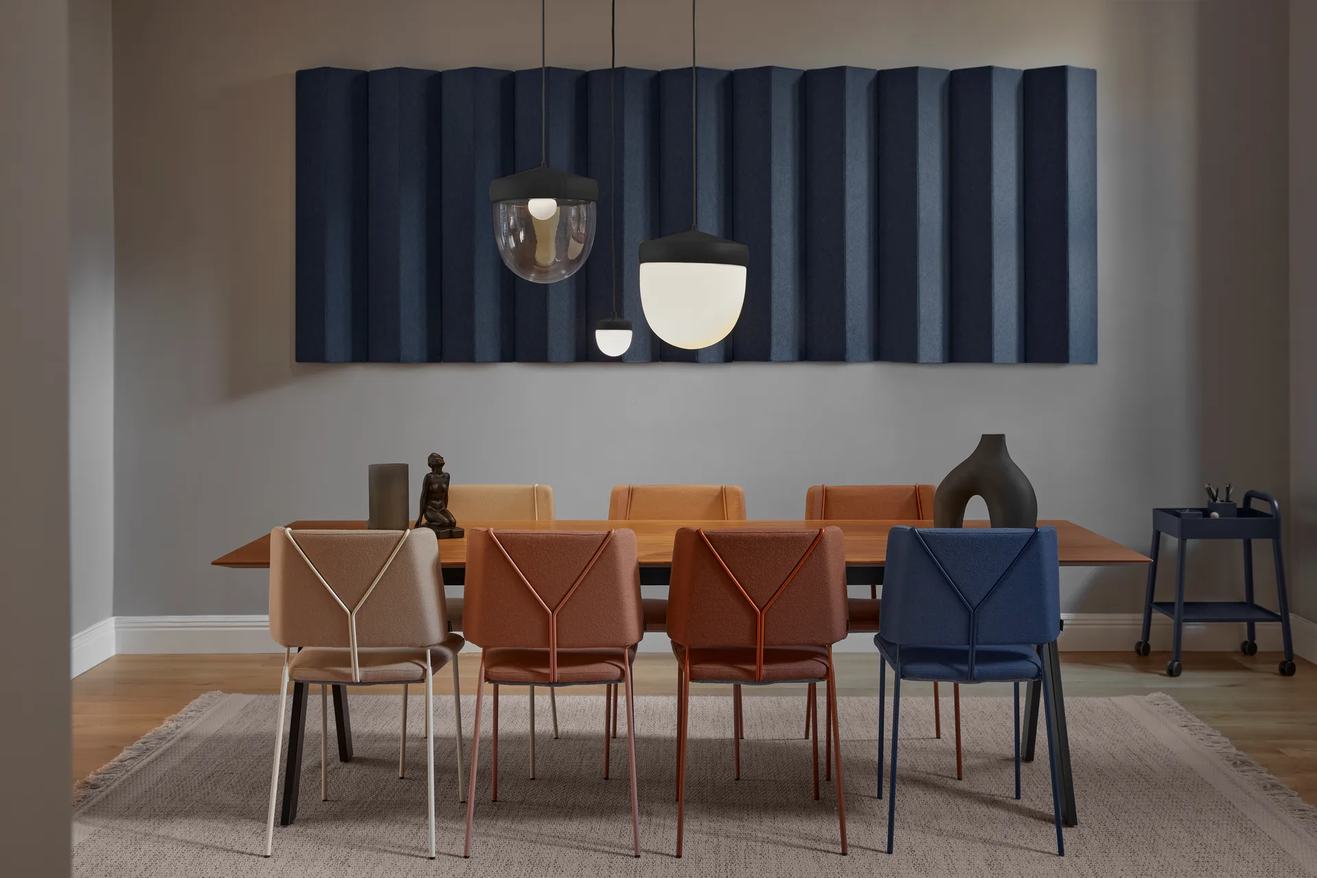 Lampa wisząca Pan przezroczysta 30 cm, Czarno-czarny Noon