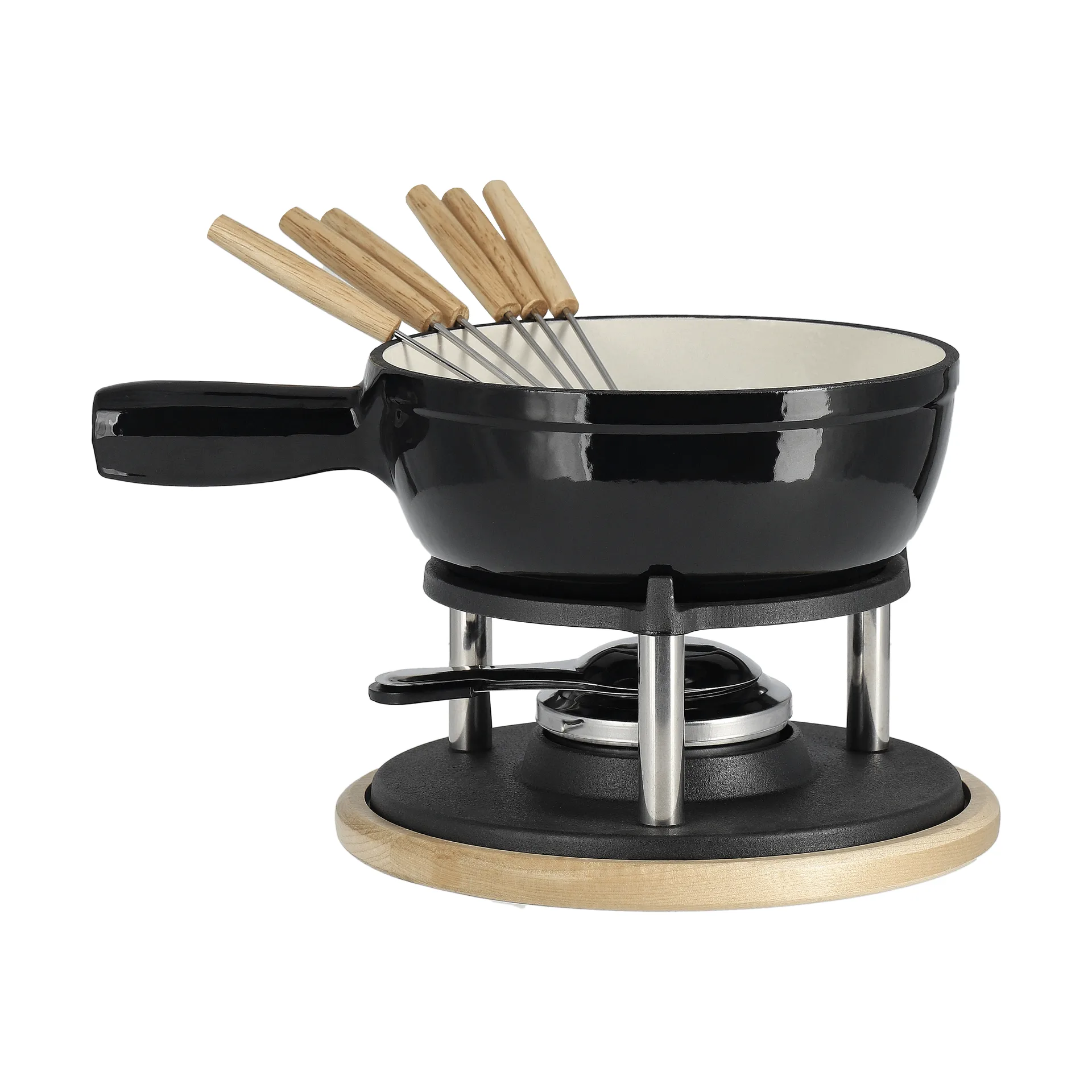 Garnek do fondue emaliowany, Czarny, 1,8 L Nordwik