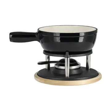Garnek do fondue emaliowany - Czarny, 1,8 L - Nordwik