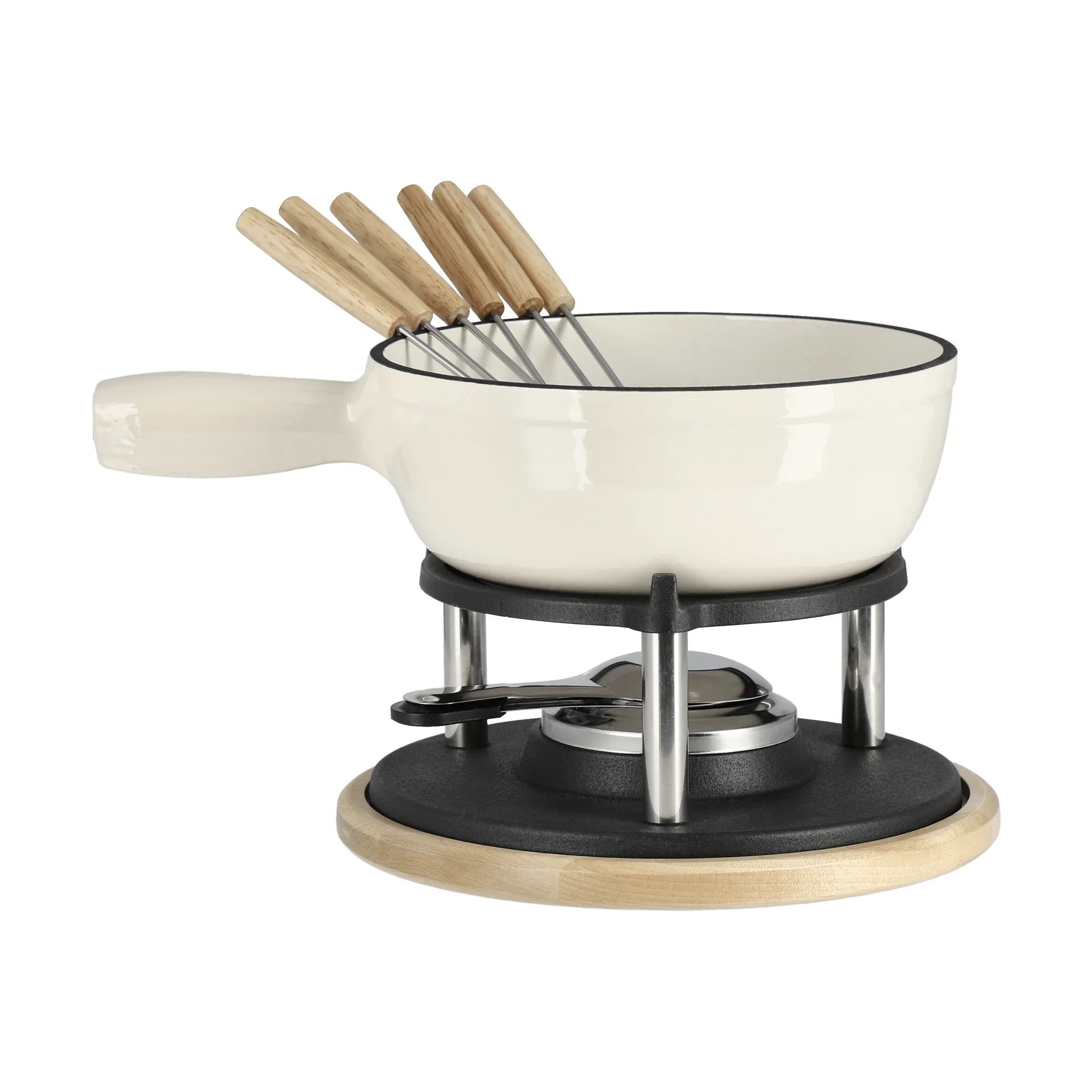 Garnek do fondue emaliowany, Krem, 1,8 L Nordwik