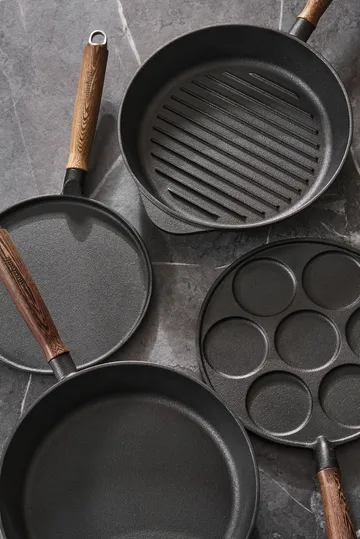 Nordwik patelnia żeliwna do naleśników z drewnianą rączką - 25,5 cm - Nordwik