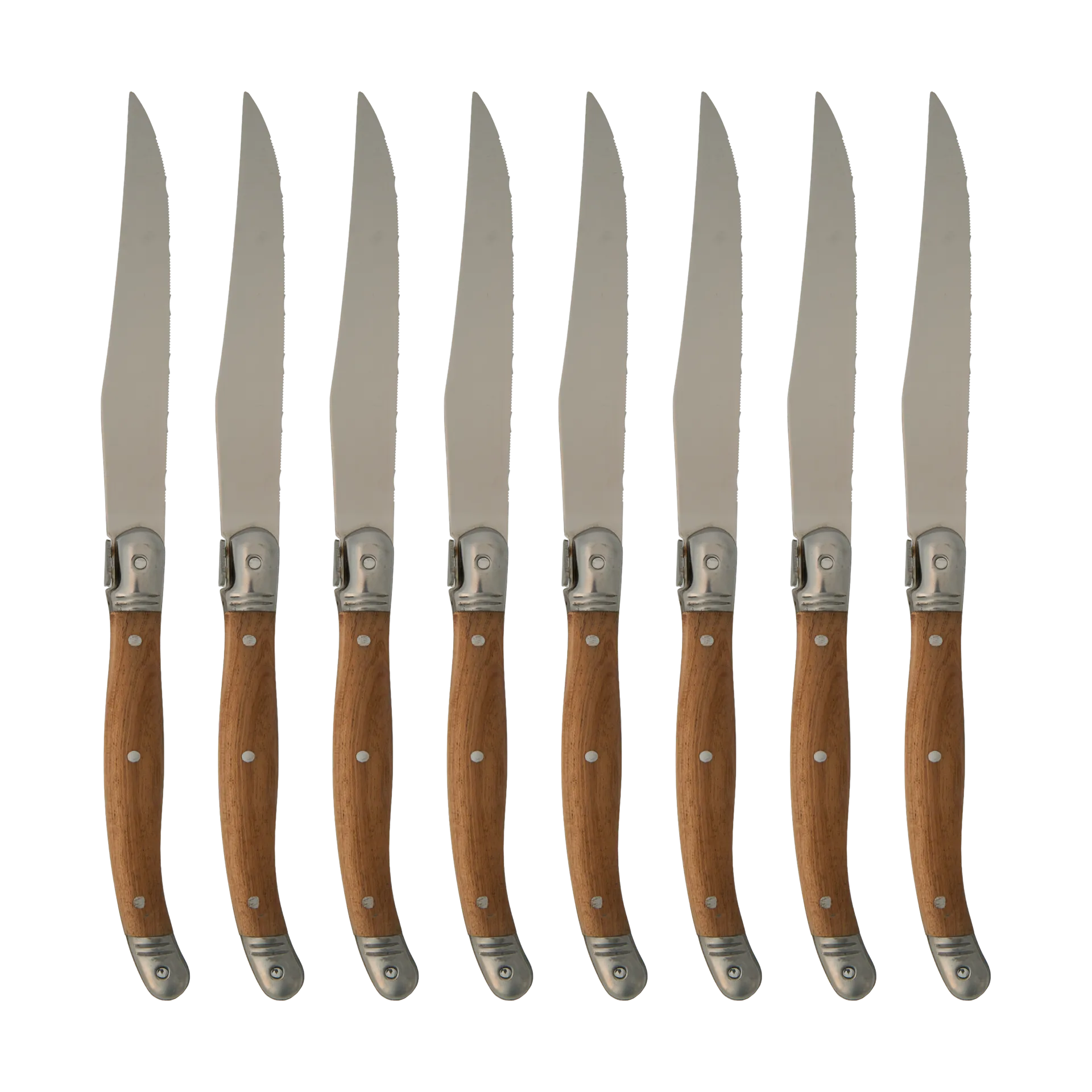 Zestaw 8 noży do steków Nordwik, Stal nierdzewna-drewno Nordwik