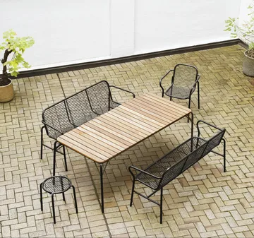 Ławka z oparciem Vig - Czarny - Normann Copenhagen