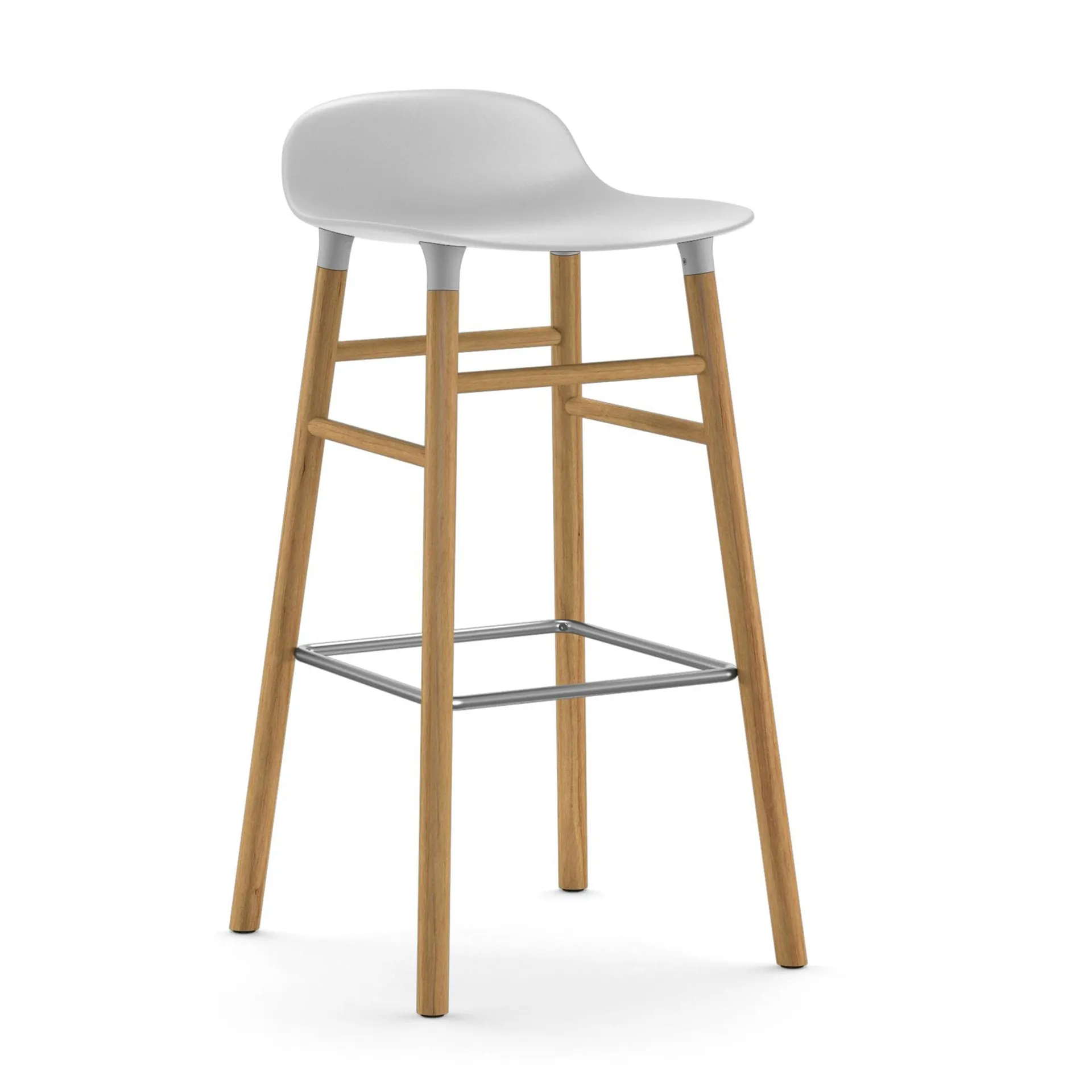 Form Chair krzesło barowe dębowy, biały Normann Copenhagen