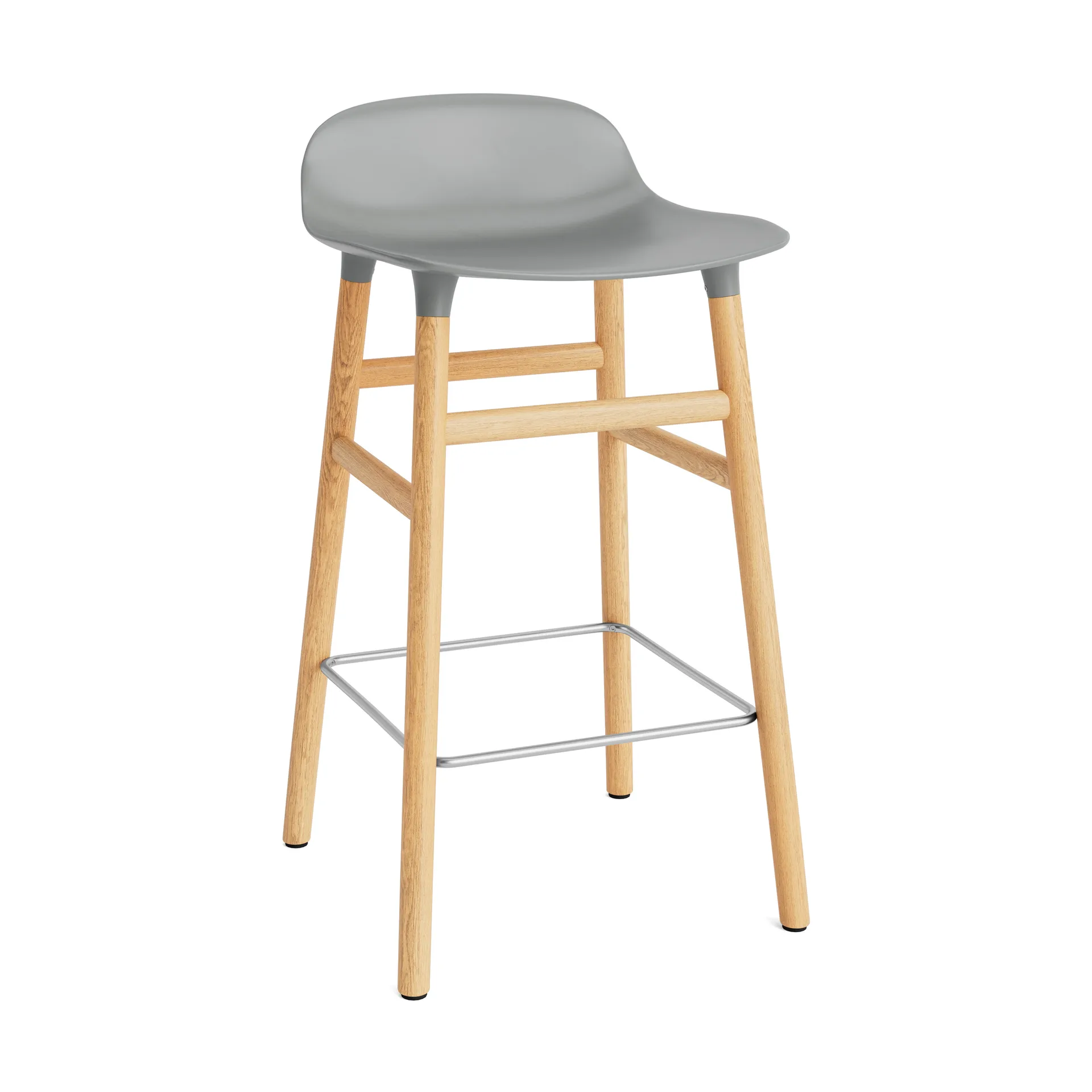 Form Chair krzesło barowe dębowy, szary Normann Copenhagen