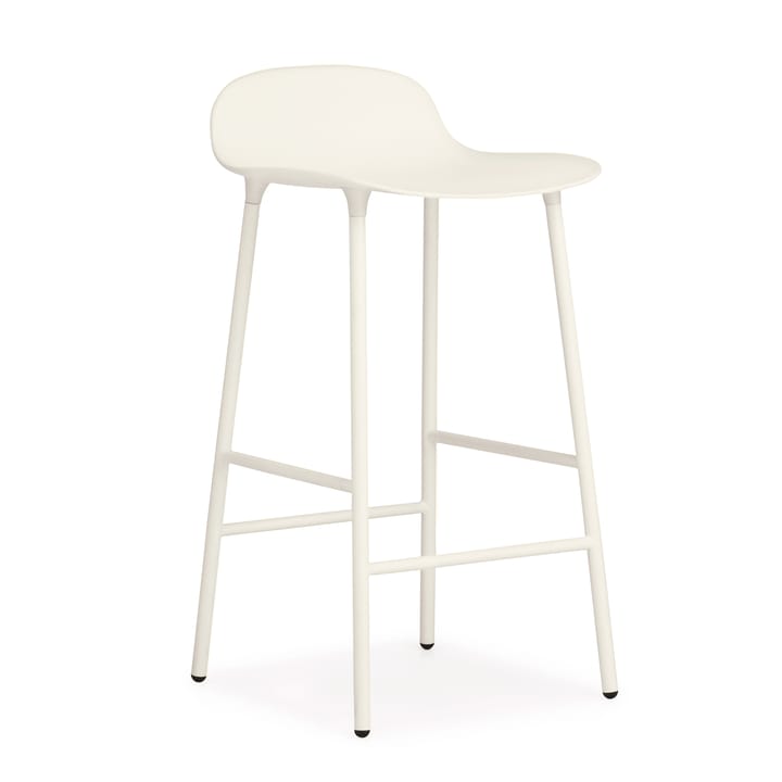 Form Chair krzesło barowe metalowe nogi - biały - Normann Copenhagen