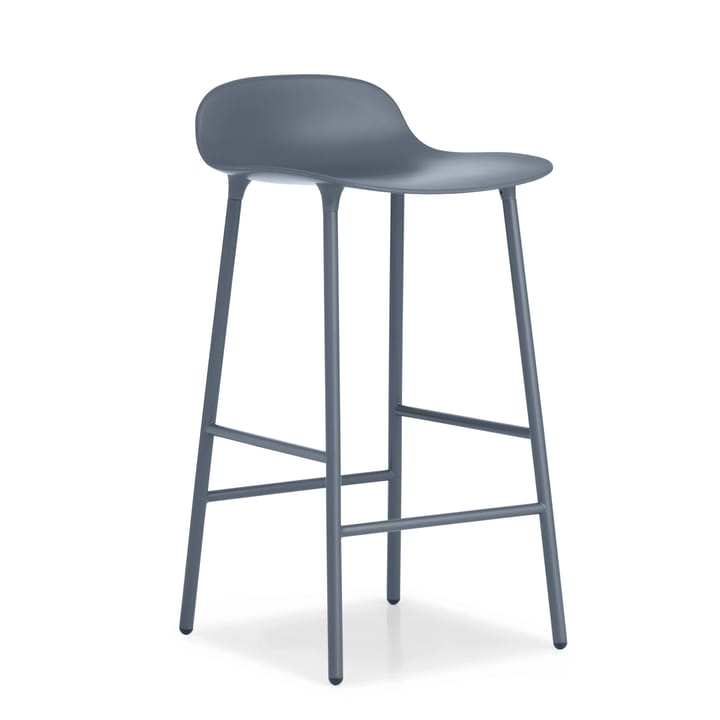 Form Chair krzesło barowe metalowe nogi - niebieski - Normann Copenhagen