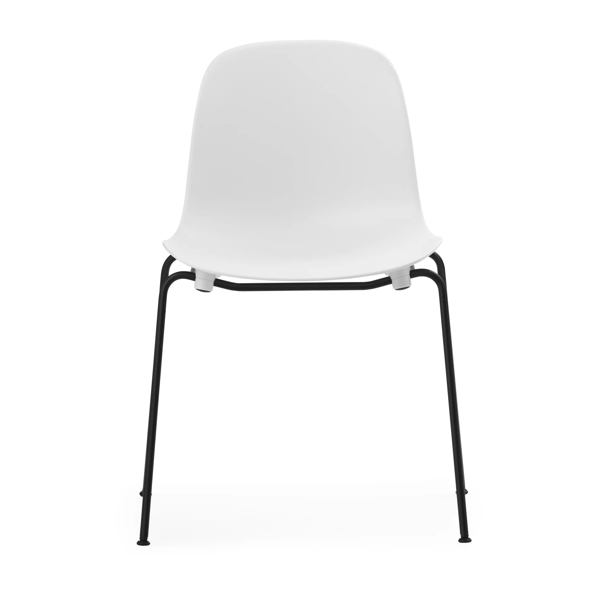 Form Chair krzesło z możliwością sztaplowania, czarne nogi, 2 szt., białe,  Normann Copenhagen
