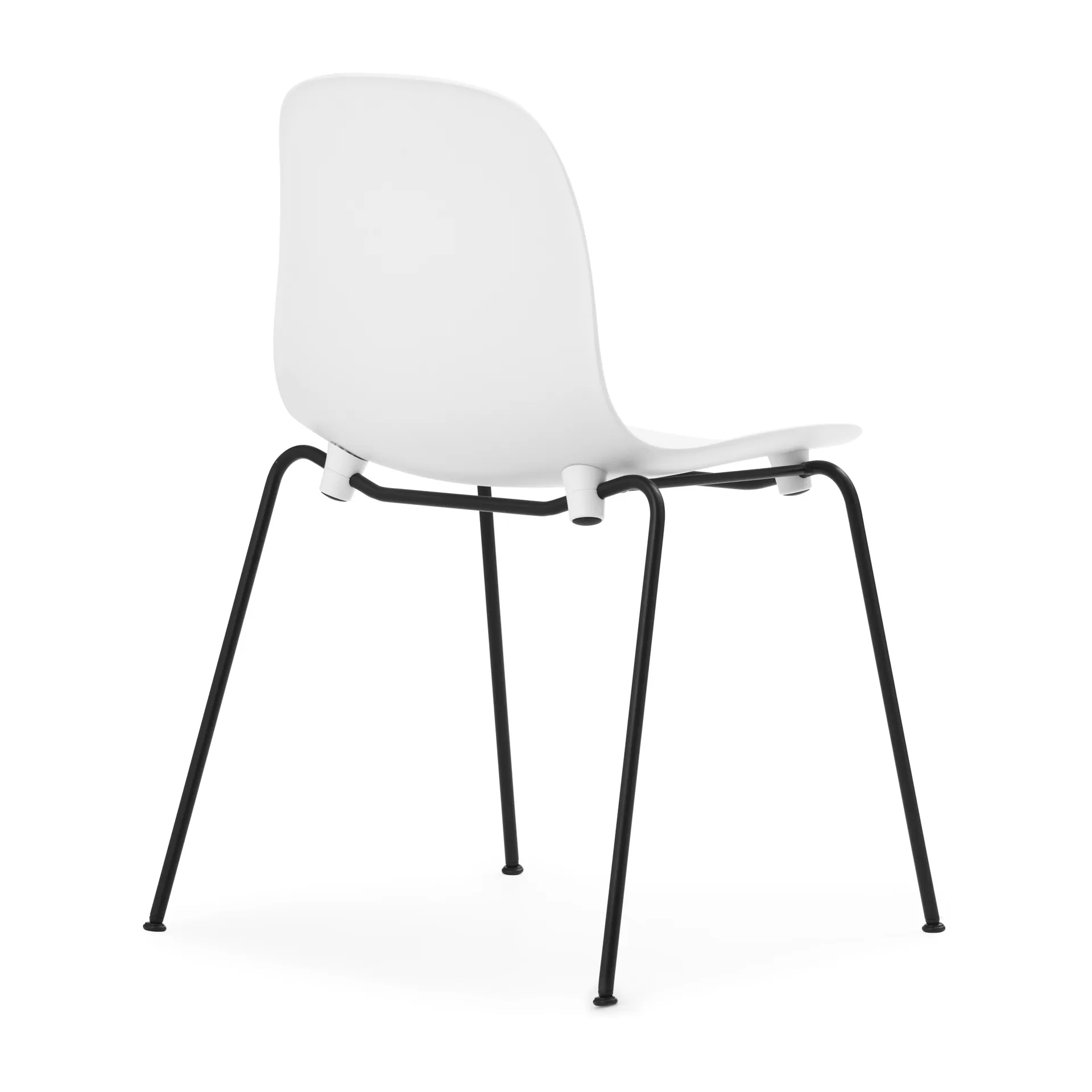 Form Chair krzesło z możliwością sztaplowania, czarne nogi, 2 szt., białe,  Normann Copenhagen