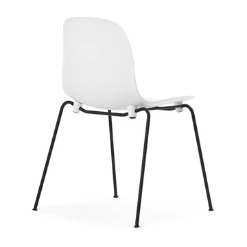Form Chair krzesło z możliwością sztaplowania, czarne nogi, 2 szt., białe - Normann Copenhagen