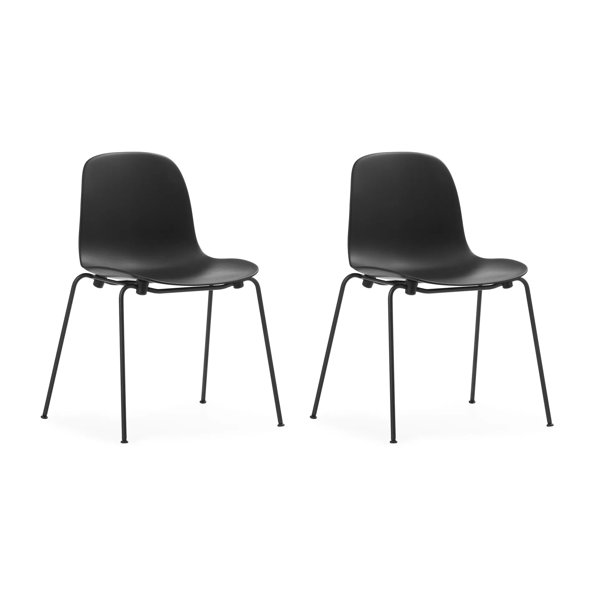 Form Chair krzesło z możliwością sztaplowania, czarne nogi, 2 szt., czarny,  Normann Copenhagen