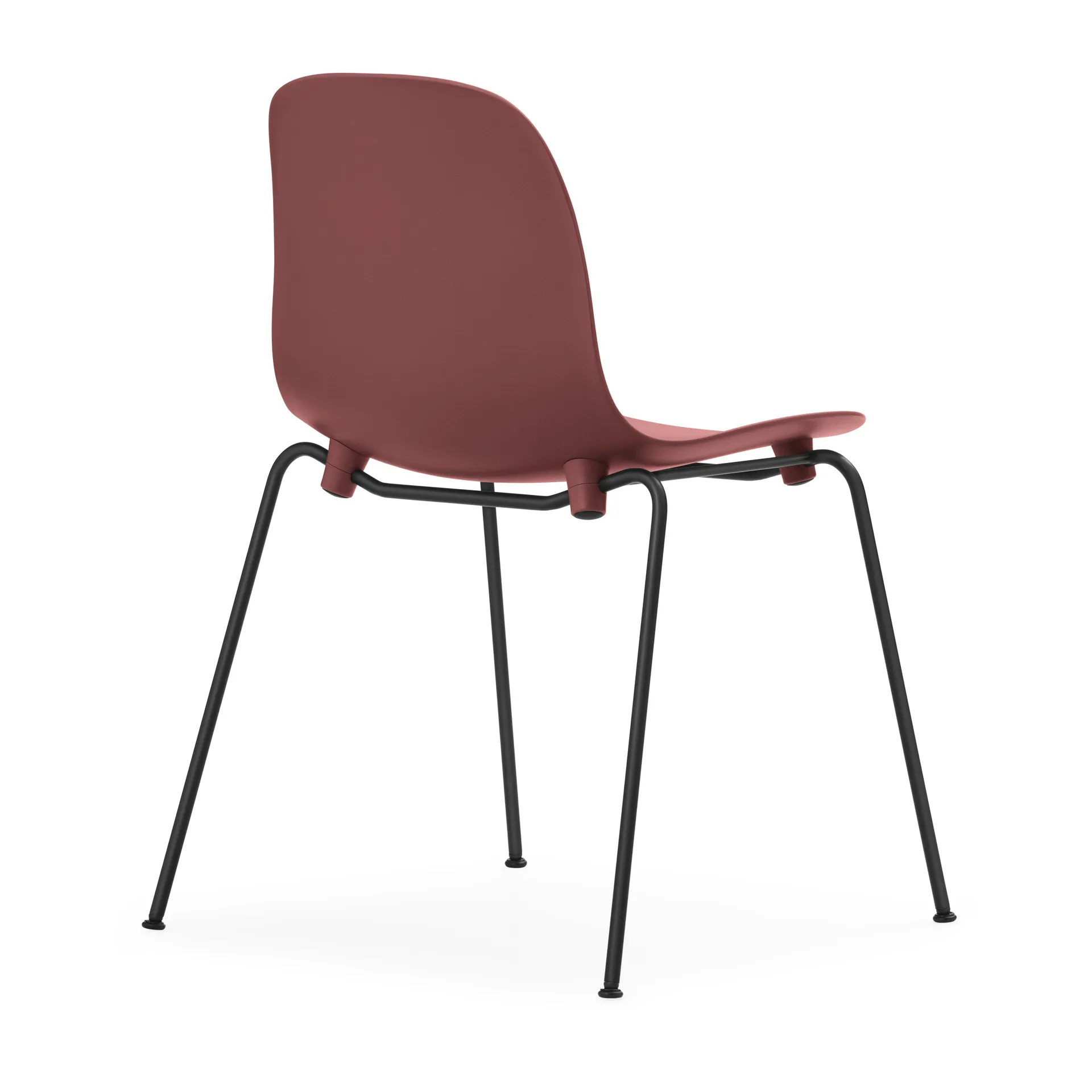 Form Chair krzesło z możliwością sztaplowania, czarne nogi, 2 szt., czerwone,  Normann Copenhagen
