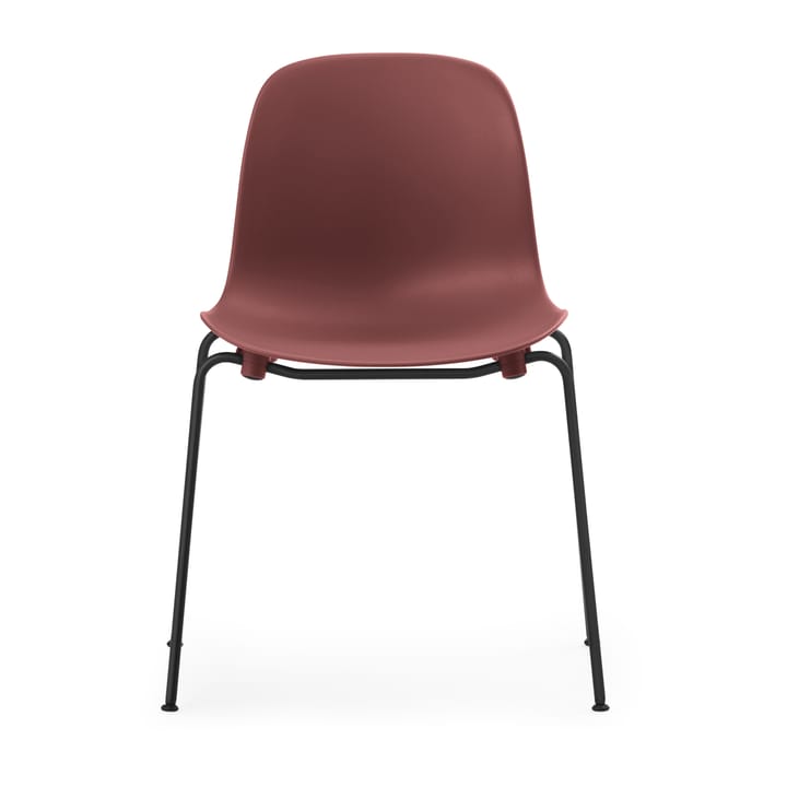 Form Chair krzesło z możliwością sztaplowania, czarne nogi, 2 szt., czerwone - undefined - Normann Copenhagen