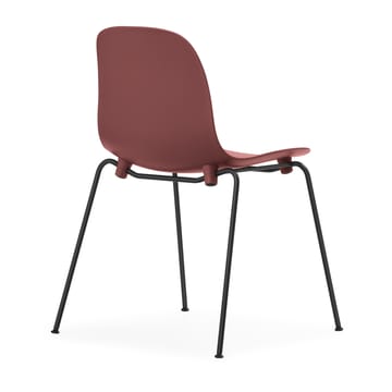 Form Chair krzesło z możliwością sztaplowania, czarne nogi, 2 szt., czerwone - undefined - Normann Copenhagen