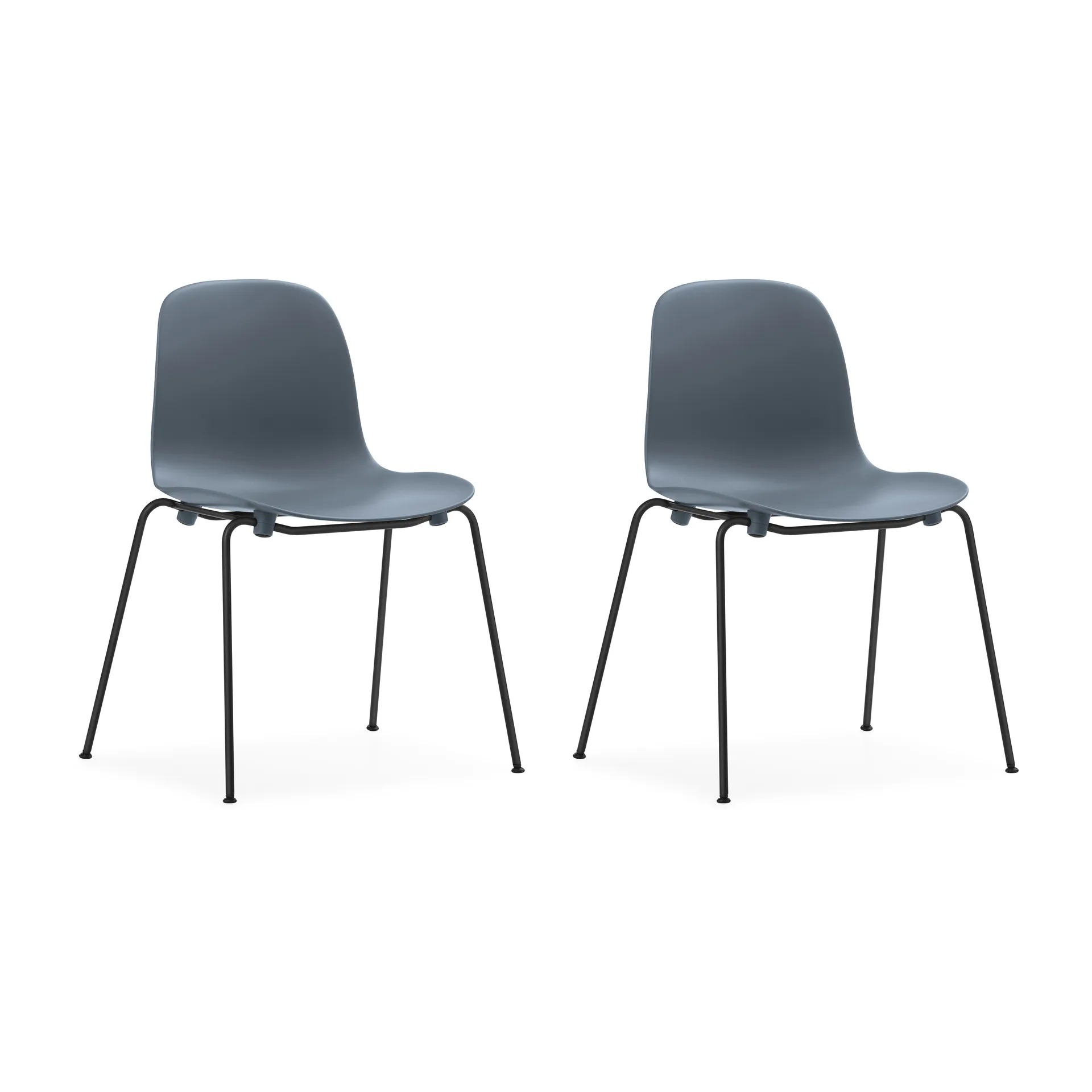 Form Chair krzesło z możliwością sztaplowania, czarne nogi, 2 szt., niebieski Normann Copenhagen
