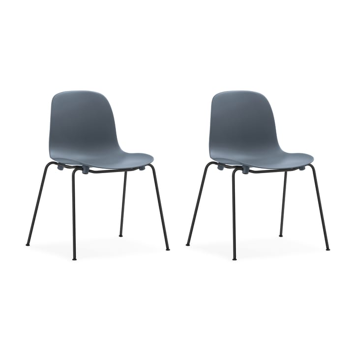 Form Chair krzesło z możliwością sztaplowania, czarne nogi, 2 szt., niebieski - undefined - Normann Copenhagen