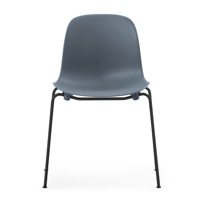 Form Chair krzesło z możliwością sztaplowania, czarne nogi, 2 szt., niebieski - undefined - Normann Copenhagen