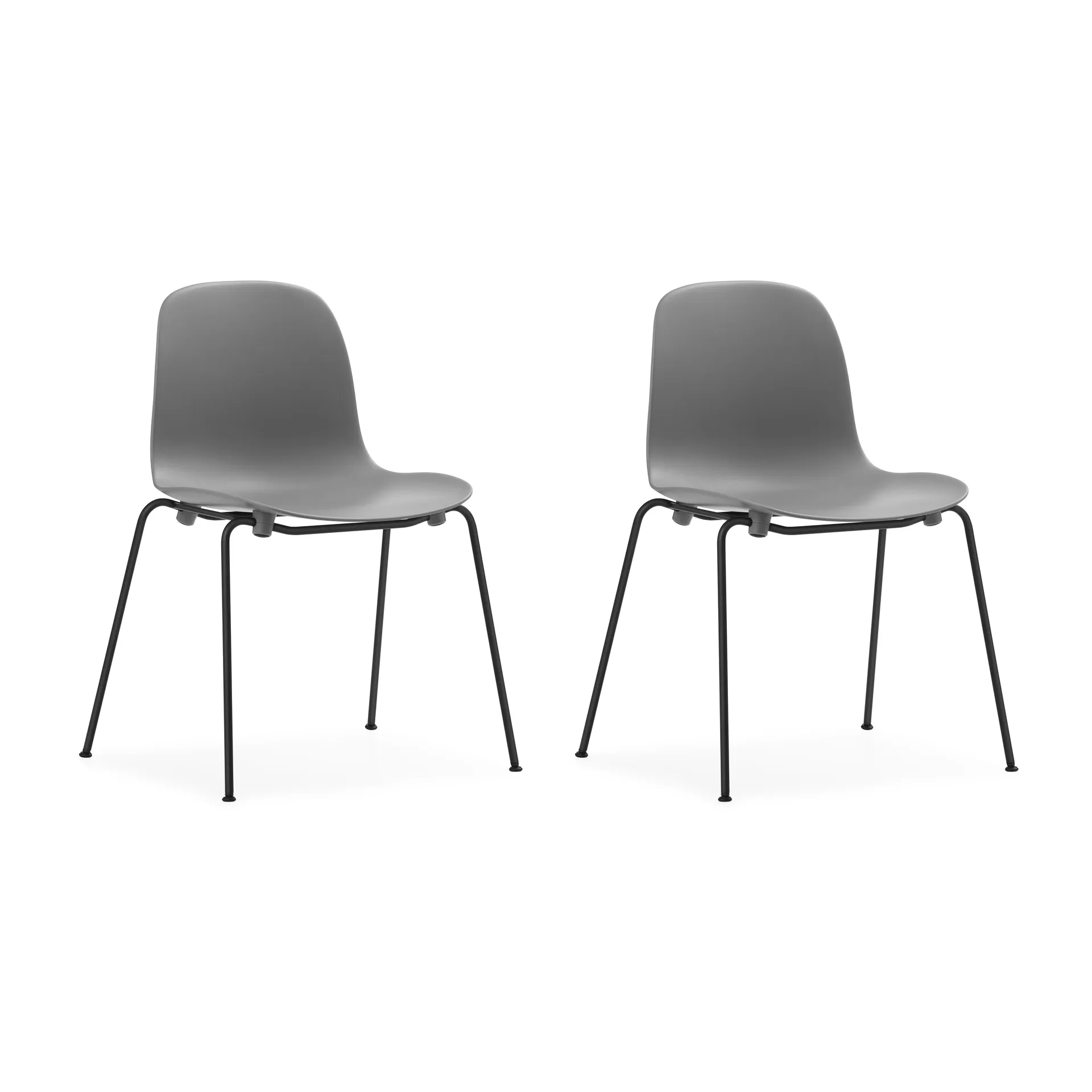 Form Chair krzesło z możliwością sztaplowania, czarne nogi, 2 szt., szary Normann Copenhagen