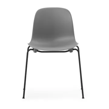 Form Chair krzesło z możliwością sztaplowania, czarne nogi, 2 szt., szary - Normann Copenhagen