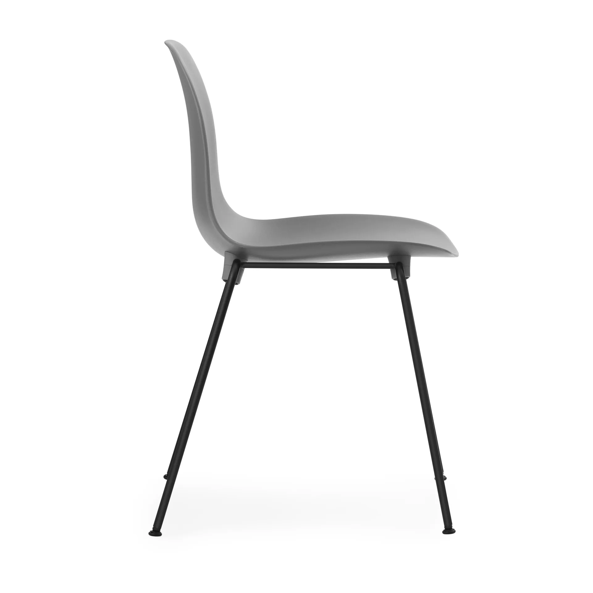 Form Chair krzesło z możliwością sztaplowania, czarne nogi, 2 szt., szary Normann Copenhagen
