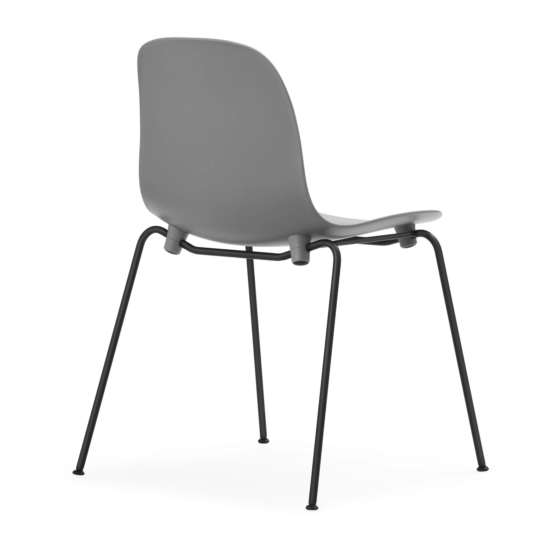 Form Chair krzesło z możliwością sztaplowania, czarne nogi, 2 szt., szary Normann Copenhagen