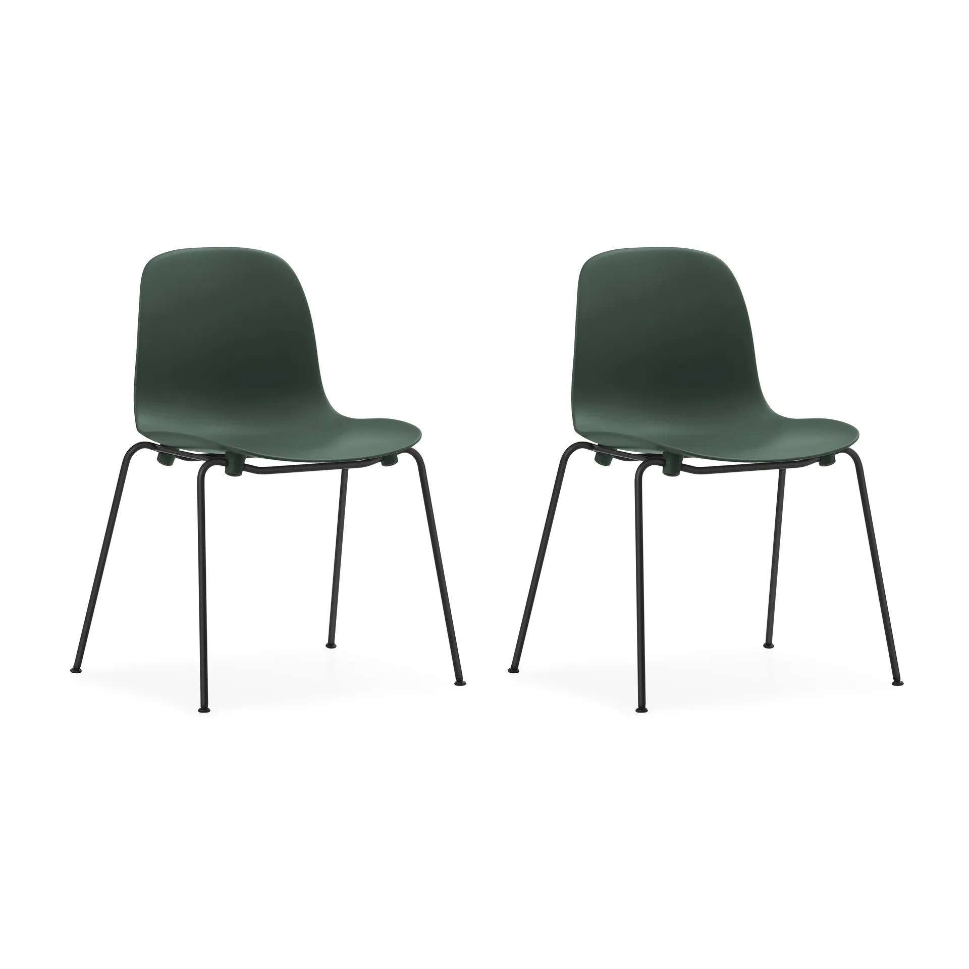 Form Chair krzesło z możliwością sztaplowania, czarne nogi, 2 szt., zielone Normann Copenhagen