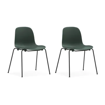 Form Chair krzesło z możliwością sztaplowania, czarne nogi, 2 szt., zielone - Normann Copenhagen