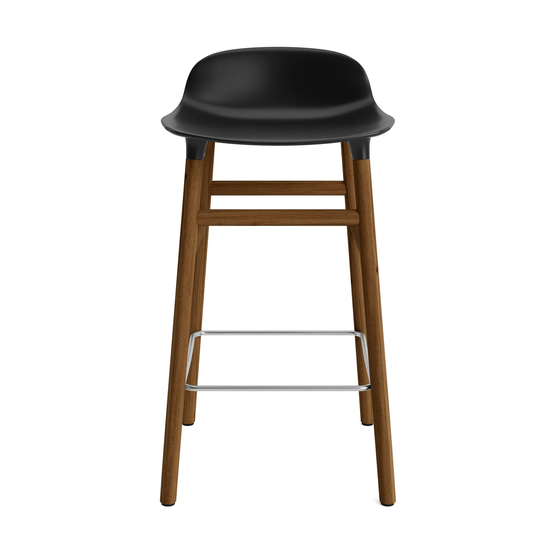 Form Chair stołek barowy na nogach z orzecha włoskiego, czarny Normann Copenhagen
