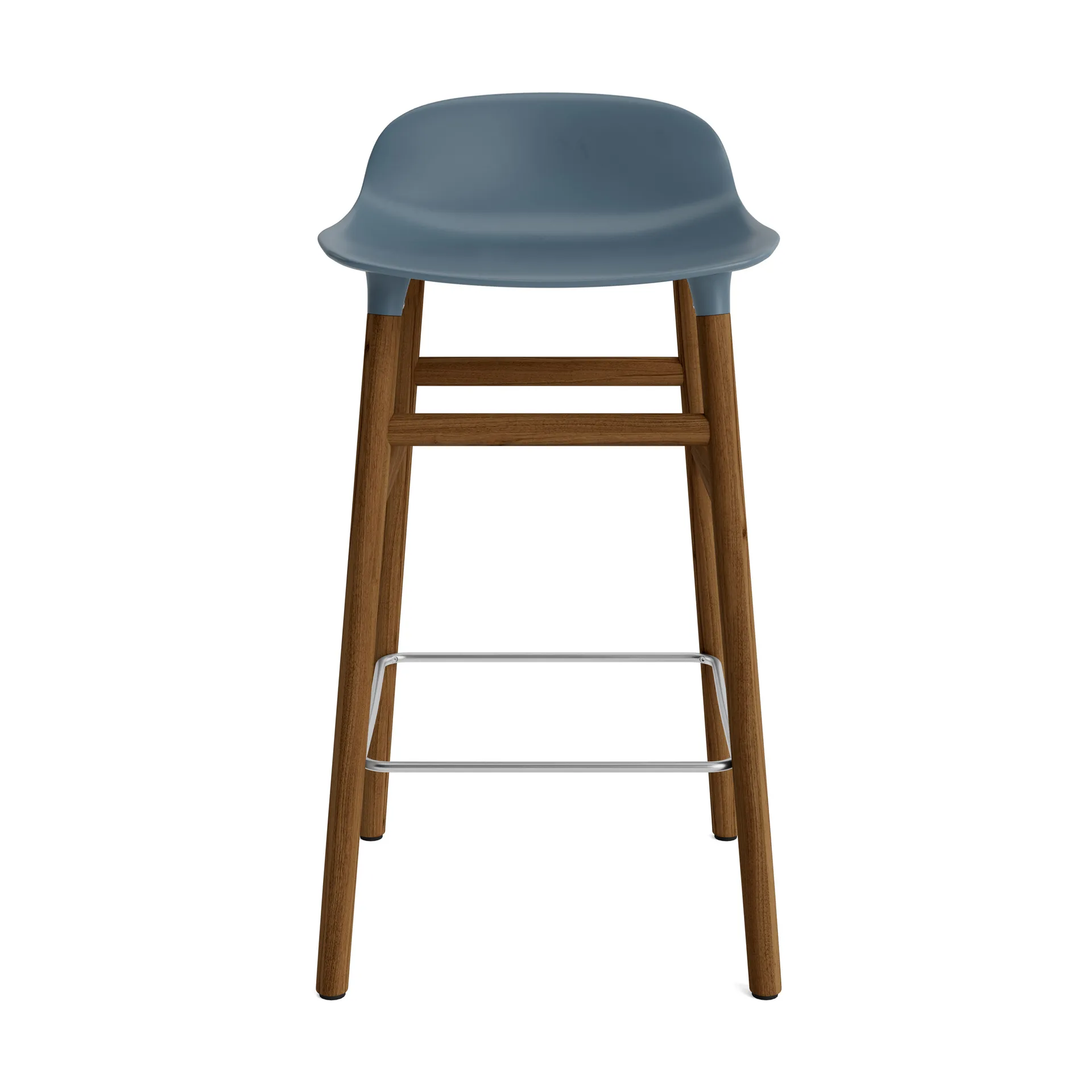 Form Chair stołek barowy na nogach z orzecha włoskiego, niebieski Normann Copenhagen