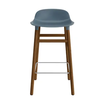 Form Chair stołek barowy na nogach z orzecha włoskiego - niebieski - Normann Copenhagen