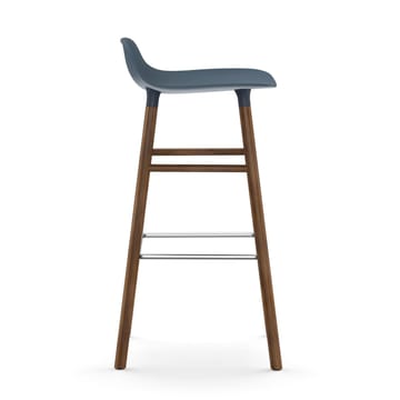 Form Chair stołek barowy na nogach z orzecha włoskiego - niebieski - Normann Copenhagen