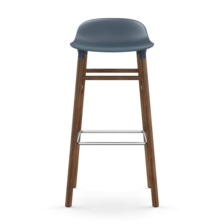 Form Chair stołek barowy na nogach z orzecha włoskiego, niebieski Normann Copenhagen