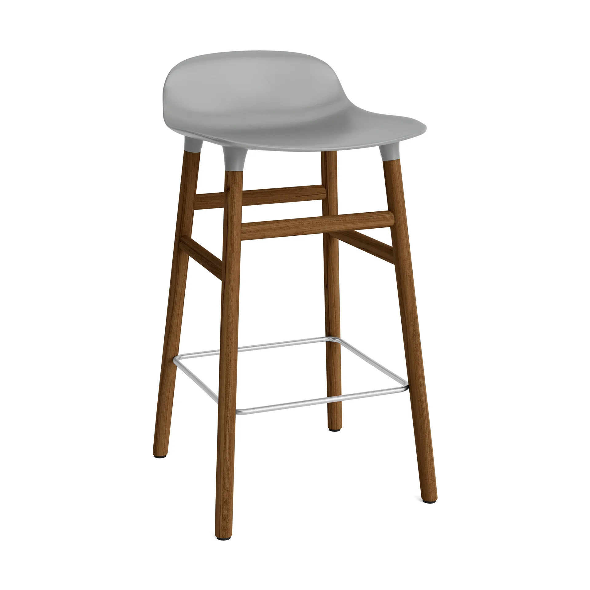 Form Chair stołek barowy na nogach z orzecha włoskiego, szary Normann Copenhagen