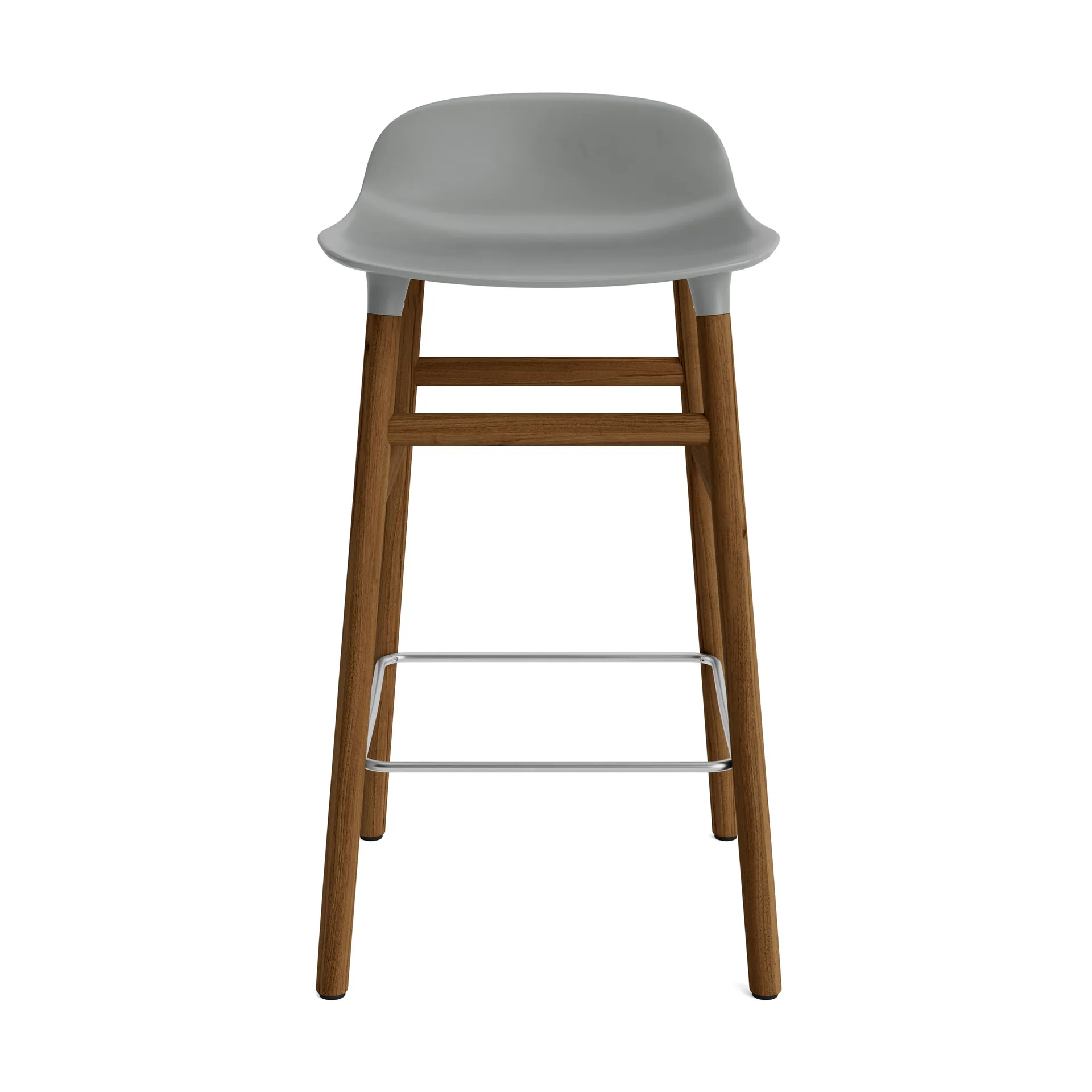 Form Chair stołek barowy na nogach z orzecha włoskiego, szary Normann Copenhagen