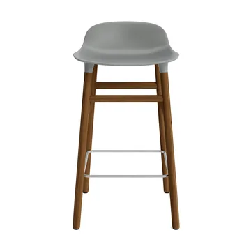 Form Chair stołek barowy na nogach z orzecha włoskiego - szary - Normann Copenhagen