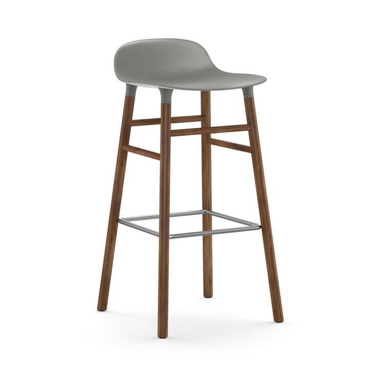 Form Chair stołek barowy na nogach z orzecha włoskiego - szary - Normann Copenhagen
