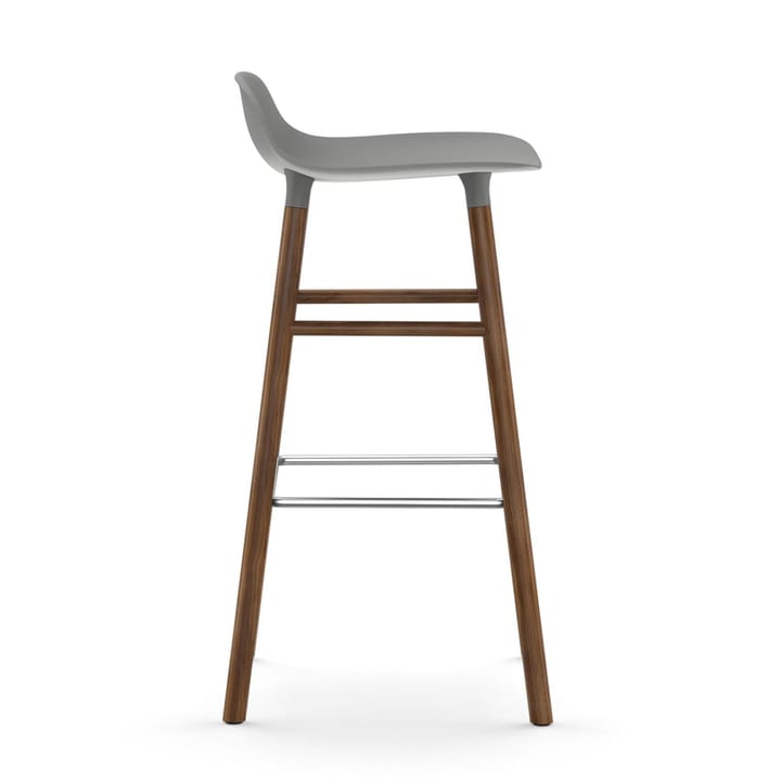 Form Chair stołek barowy na nogach z orzecha włoskiego - szary - Normann Copenhagen