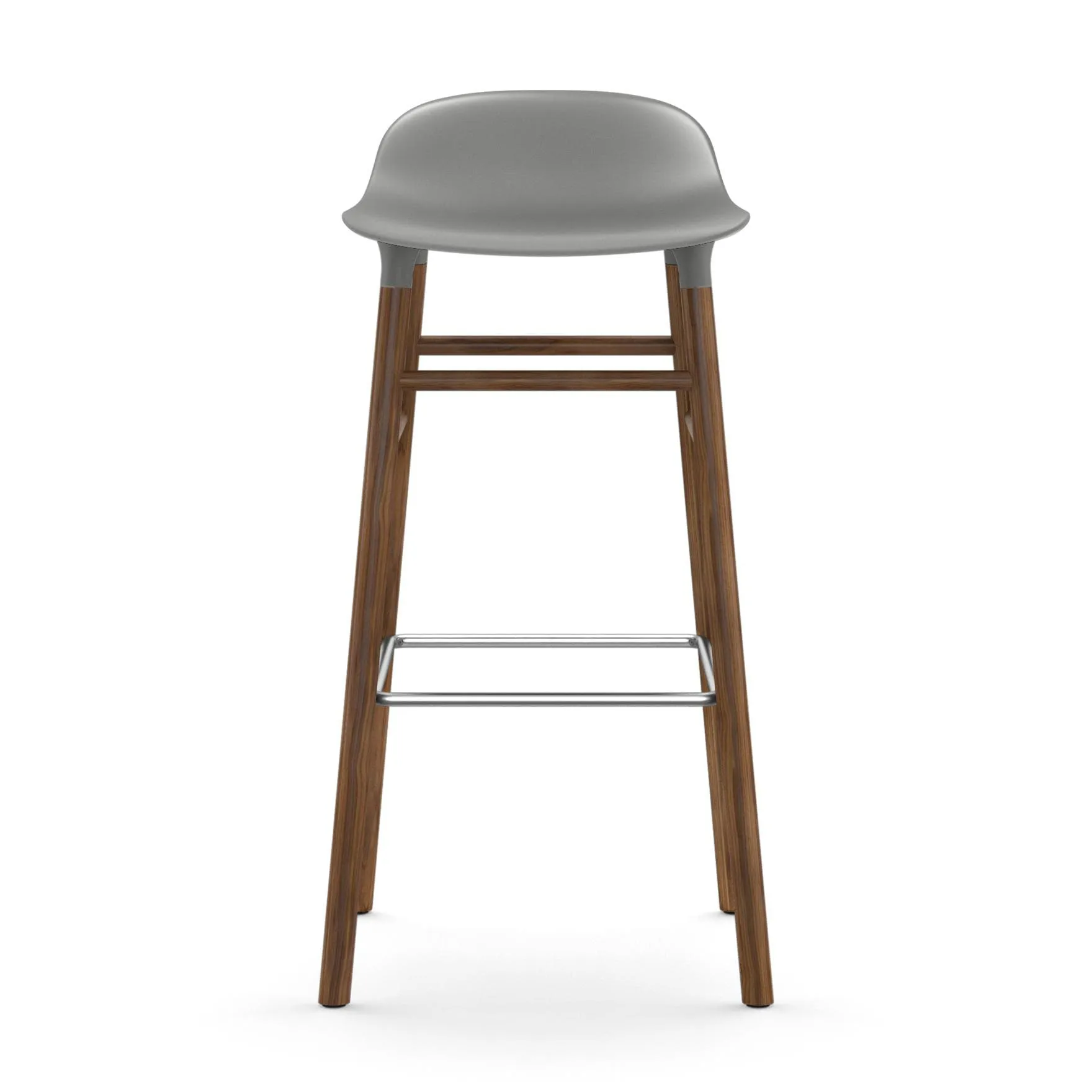 Form Chair stołek barowy na nogach z orzecha włoskiego, szary Normann Copenhagen