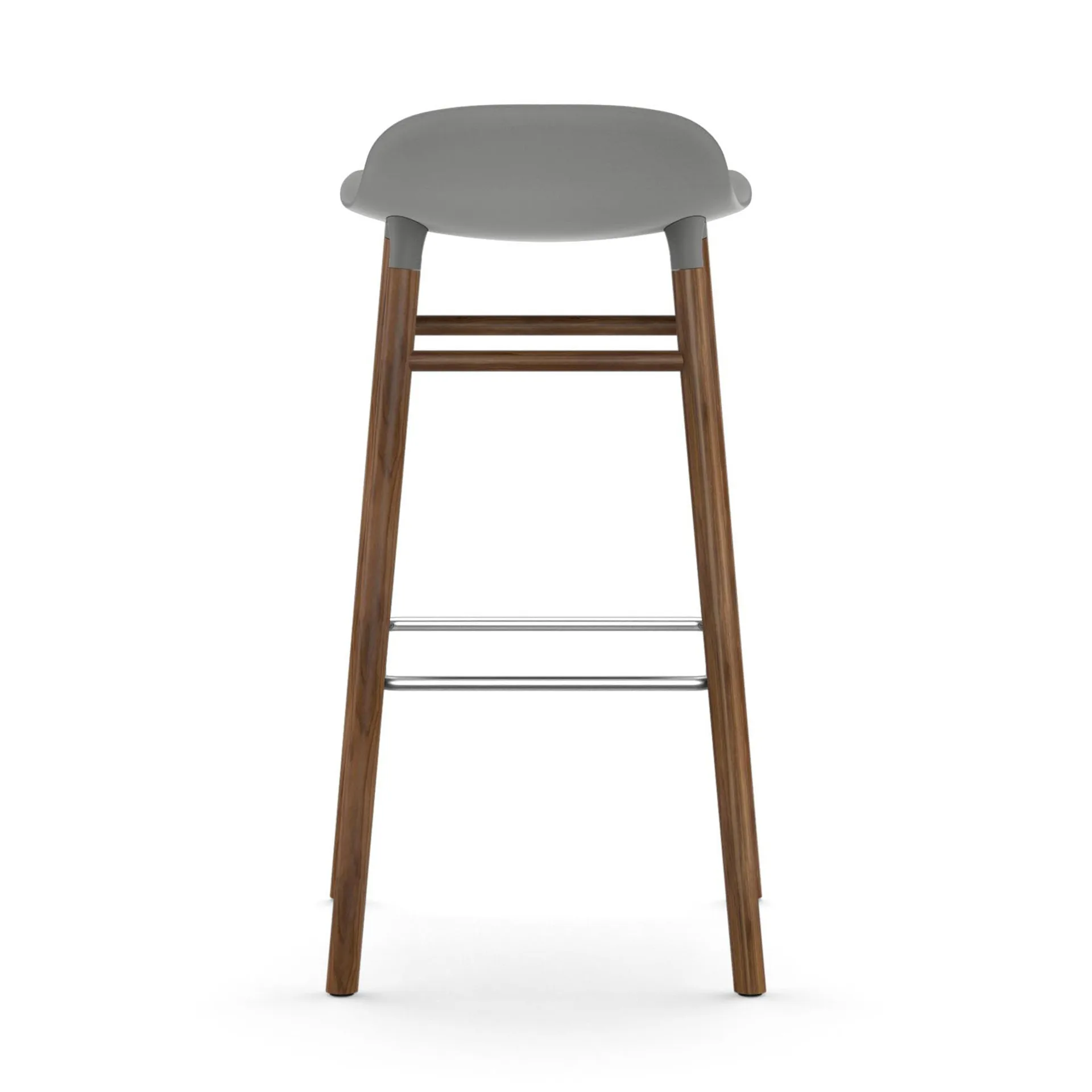 Form Chair stołek barowy na nogach z orzecha włoskiego, szary Normann Copenhagen
