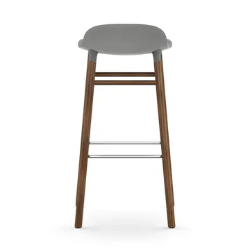Form Chair stołek barowy na nogach z orzecha włoskiego - szary - Normann Copenhagen