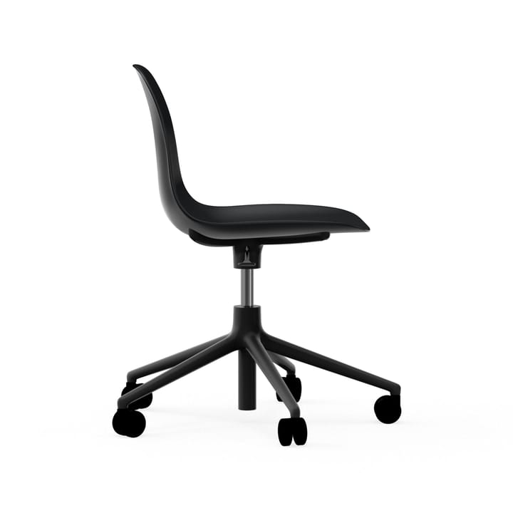 Form chair swivel 5W kontorskrzesło, czarny, czarny aluminium, koła Normann Copenhagen