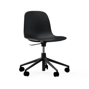 Form chair swivel 5W kontorskrzesło - czarny, czarny aluminium, koła - Normann Copenhagen
