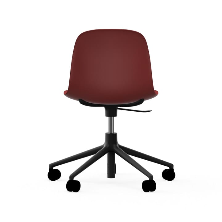 Form chair swivel 5W kontorskrzesło, czerwony, czarny aluminium, koła Normann Copenhagen
