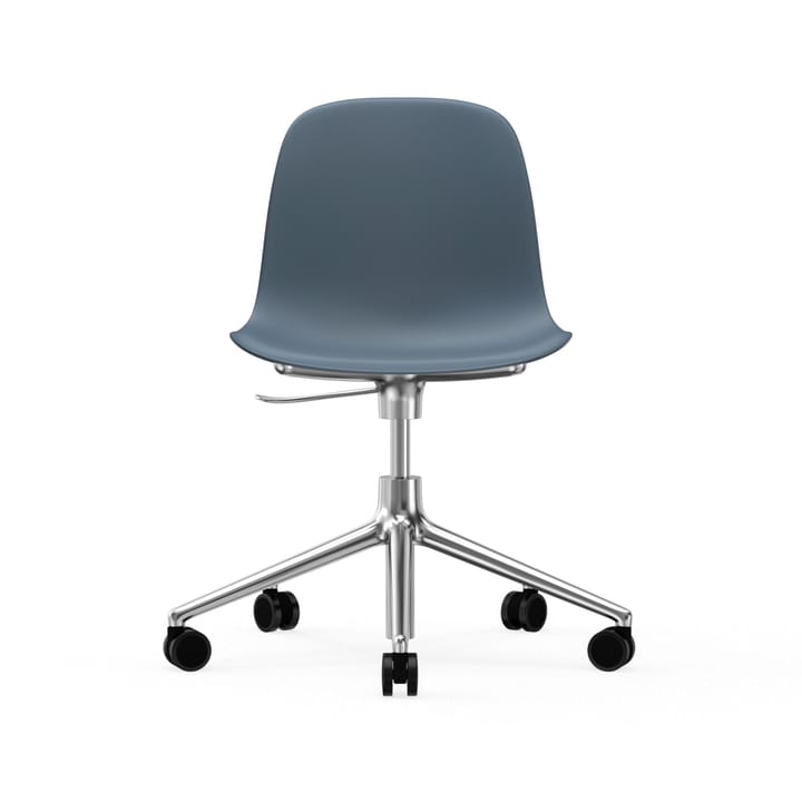 Form chair swivel 5W kontorskrzesło - niebieski, aluminium koła - Normann Copenhagen