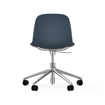 Form chair swivel 5W kontorskrzesło - niebieski, aluminium koła - Normann Copenhagen