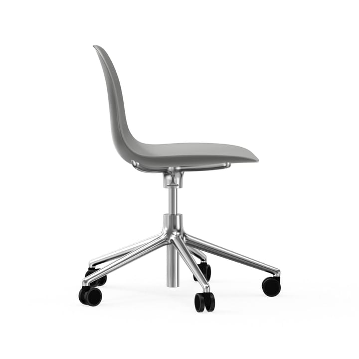 Form chair swivel 5W kontorskrzesło, szary, aluminium, koła Normann Copenhagen