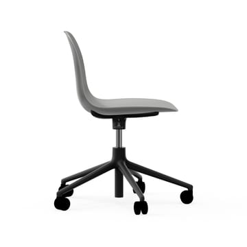 Form chair swivel 5W kontorskrzesło - Szary, czarny aluminium, koła - Normann Copenhagen