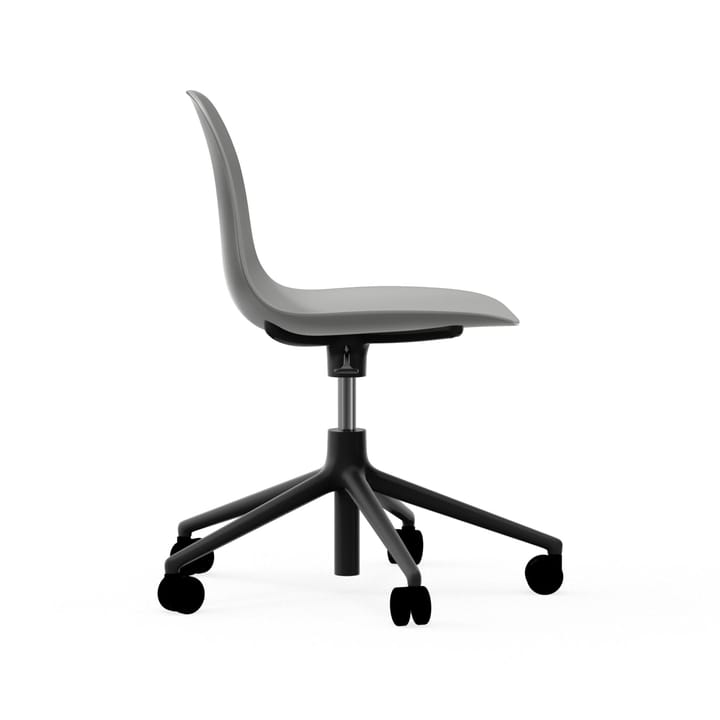 Form chair swivel 5W kontorskrzesło, Szary, czarny aluminium, koła Normann Copenhagen