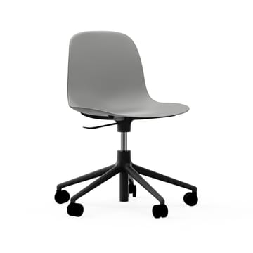 Form chair swivel 5W kontorskrzesło - szary, czarny aluminium, koła - Normann Copenhagen